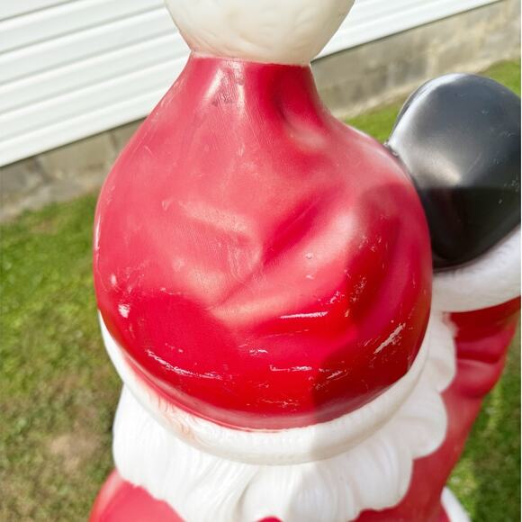 Empire Vintage Dancing Santa Blow Mold Waving with Light 40"- Bottom Cracked - Picture 7 of 15